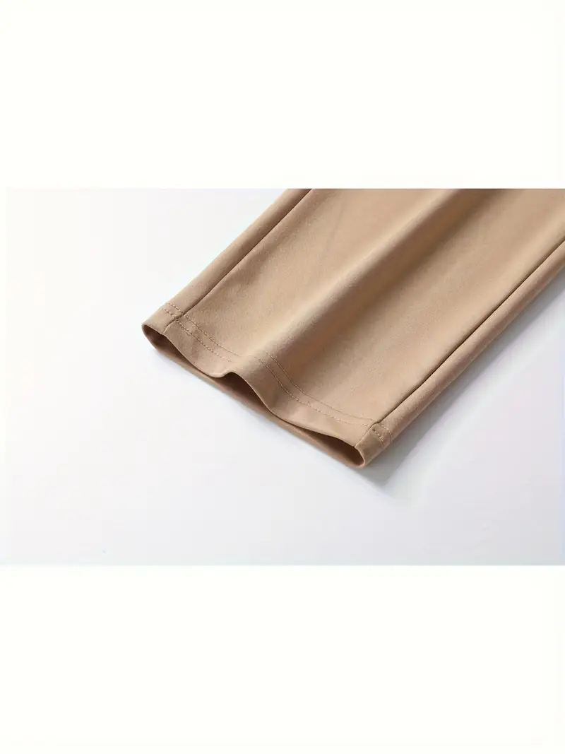 pantalon taille haute pour femme avec ceinture à cordon, tissu élastique, poches latérales et design froncé pour le camping et le port - noir, extérieur | pantalon à ceinture froncée | pantalon en tissu extensible Détails du produit 4