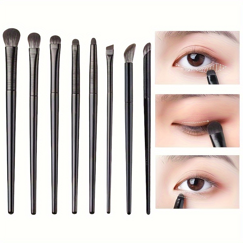 

8-piece Makeup Brush Set, Synthetic Bristle, Eye Cosmetic Tools, Essential For Beginners, Soft Eyebrow Eyeshadow Concealer Brushes