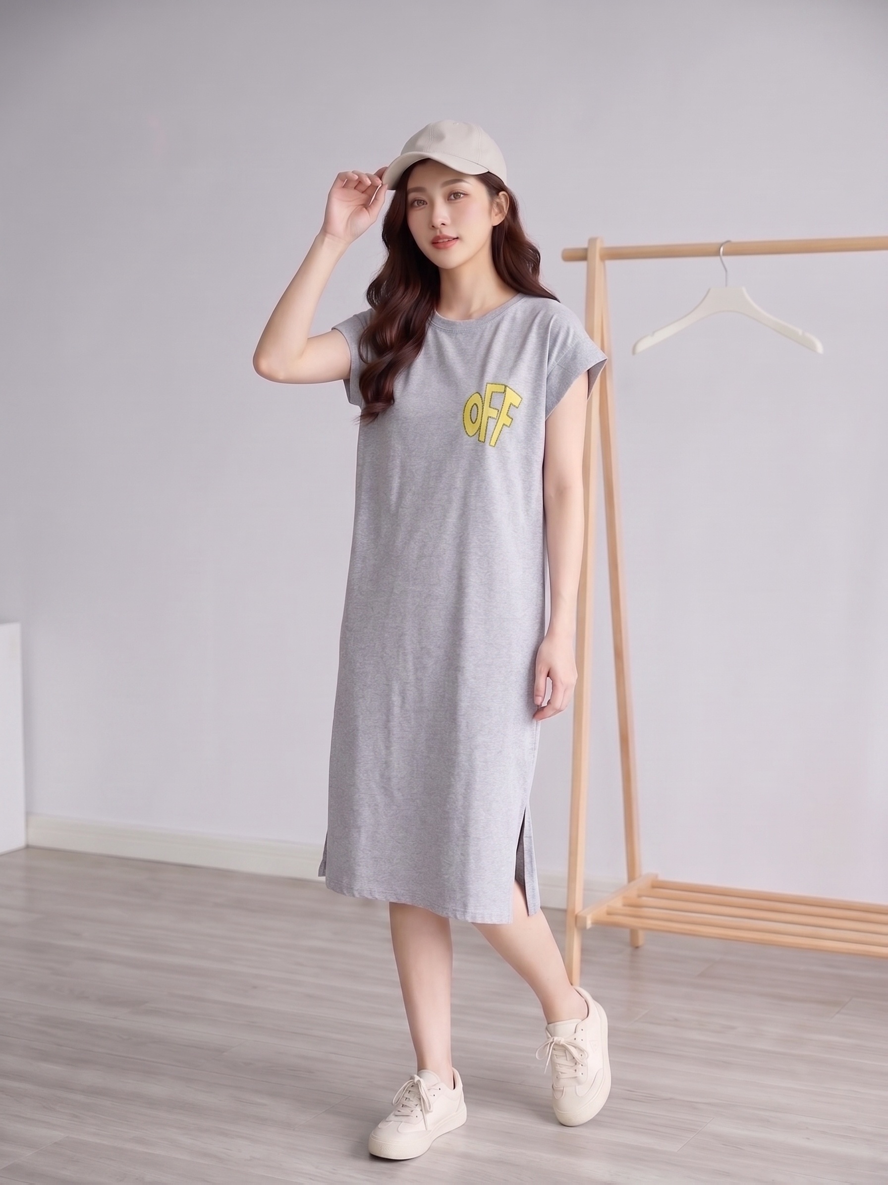 serra ladies sweatshirt dress Embellished Cold Shoulder Heather Gray bosslady main image 0