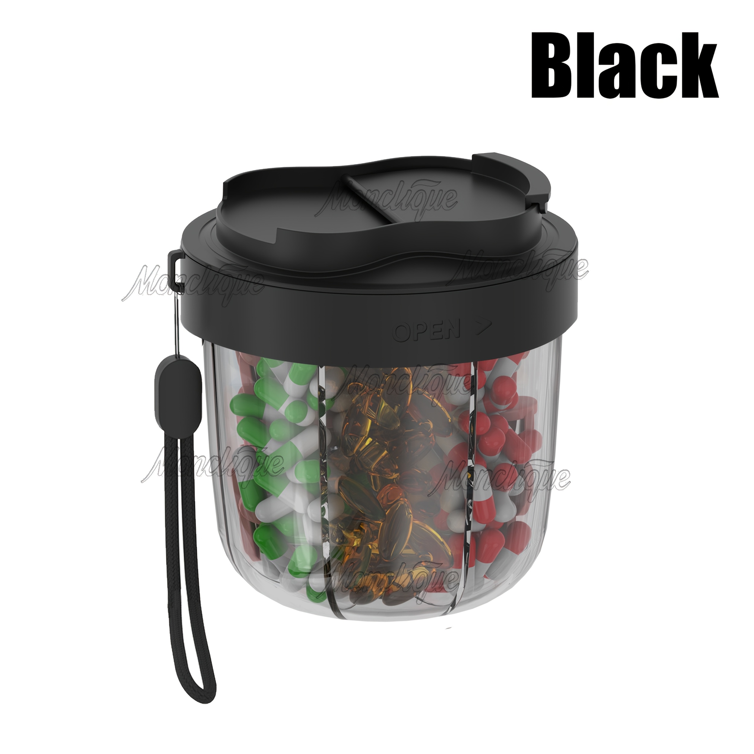 Image of 7-day Pill Organizer & Medicine Dispenser With Bottle - Sealed Capsules Container, Anti-mix Design, Moisture-proof Plastic Medicine Box For Vitamins, Medication Storage (portable Weekly Medication )