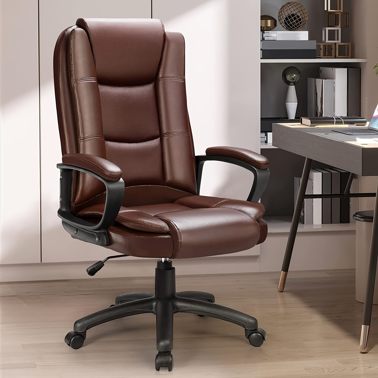 

Home Office Chair, 400lbs Big And Tall Chair Heavy Duty Design, Ergonomic High Back Cushion Lumbar Back Support, Computer Desk Chair, Adjustable Executive Leather Chair With Armrest