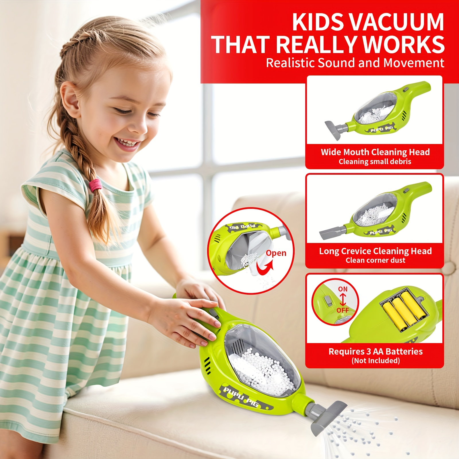 Mini-schoonmaakkar voor kinderen