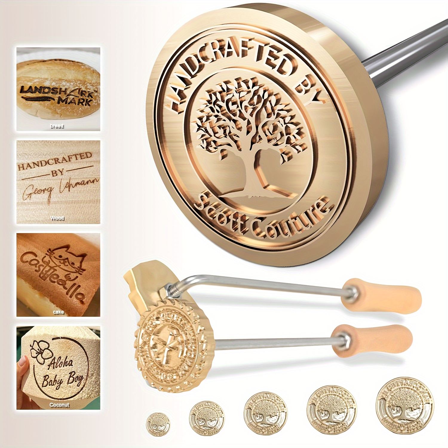 

Custom Logo Wooden - Durable Faux Leather Stamp, Handcrafted Design For Wedding Gifts & Crafts