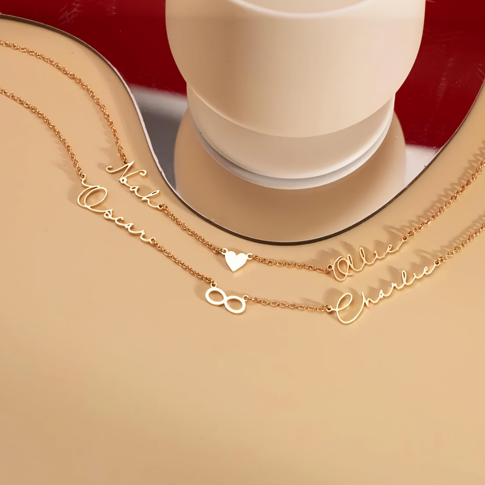 Customized Couple's Name Infinity Heart Necklace, Gift for Wife