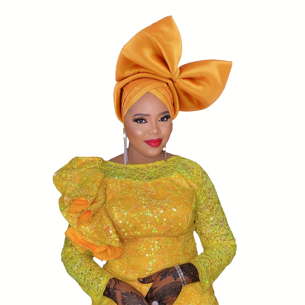 

Elegant Solid Color Bow Headwrap - Nigerian Weddings And Events