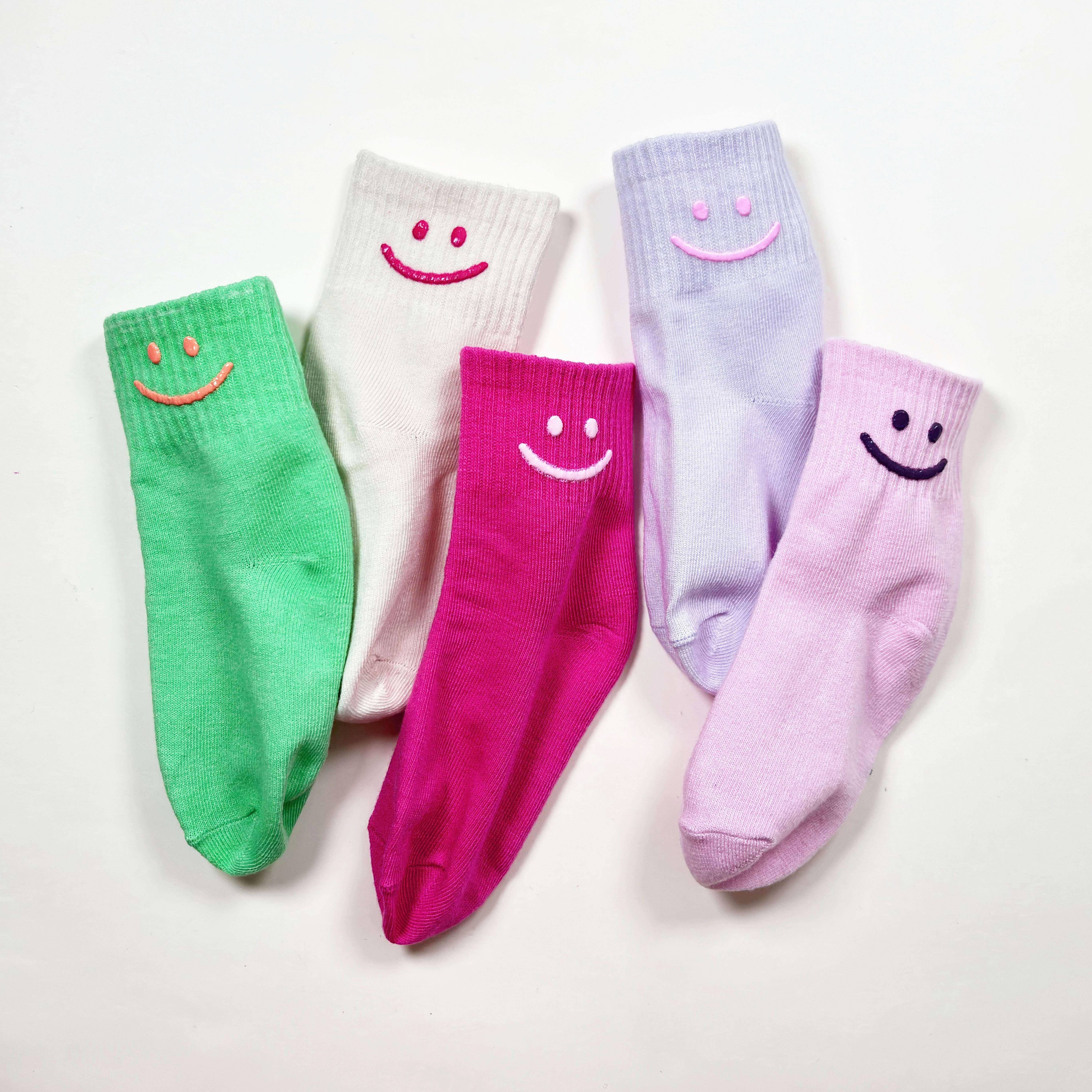 

5 Pairs Of Girl's Print Mid-tube Socks, Comfortable & Breathable Socks For Daily Wearing