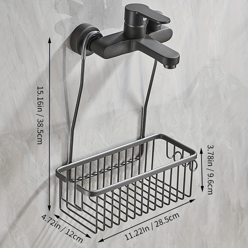 Image of Bathroom Shelf, Shower Head Holder, Shower Caddy, Shower Gel And Shampoo Hanging Basket, Shower Room Toilet Hanging Storage Basket
