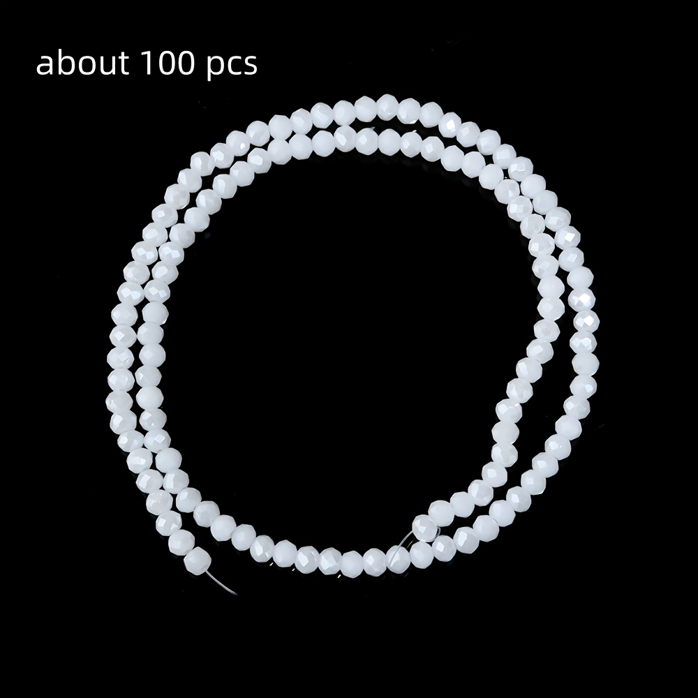 TEMU Porcelain White Ab Synthetic Crystal Flat Beads Beads & Beads Assortment Solid Color Holy Versatile Porcelain White Easy High-end Synthetic