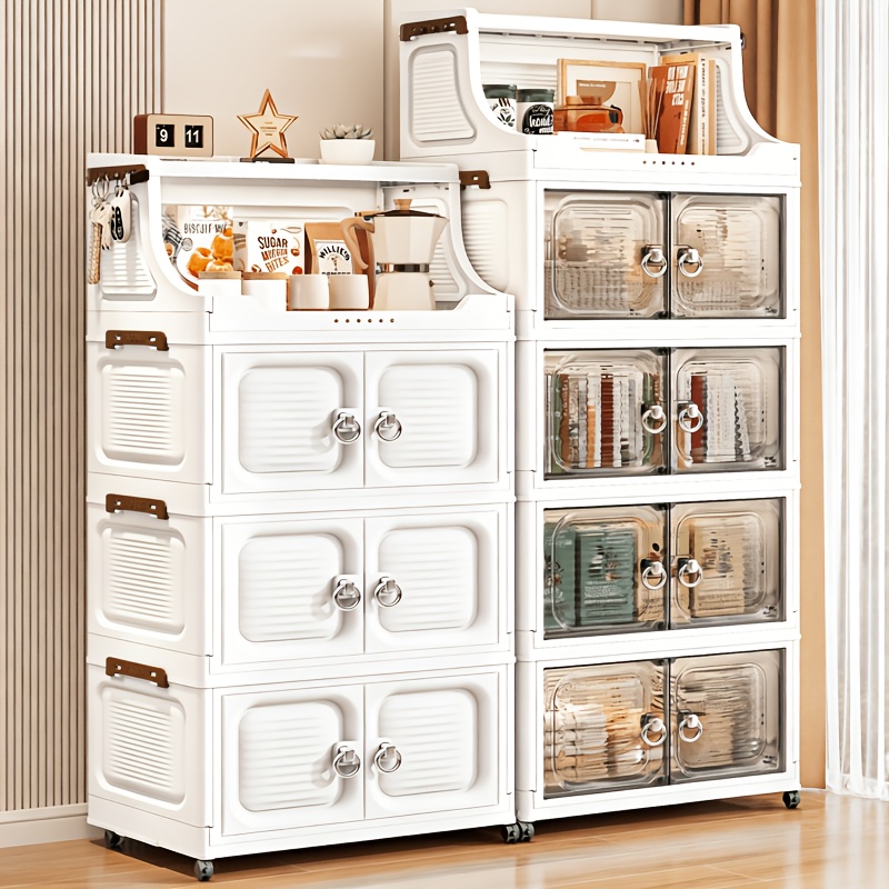 large capacity foldable storage bin transparent wardrobe for bedroom clothes   saving organizer for living room bedroom