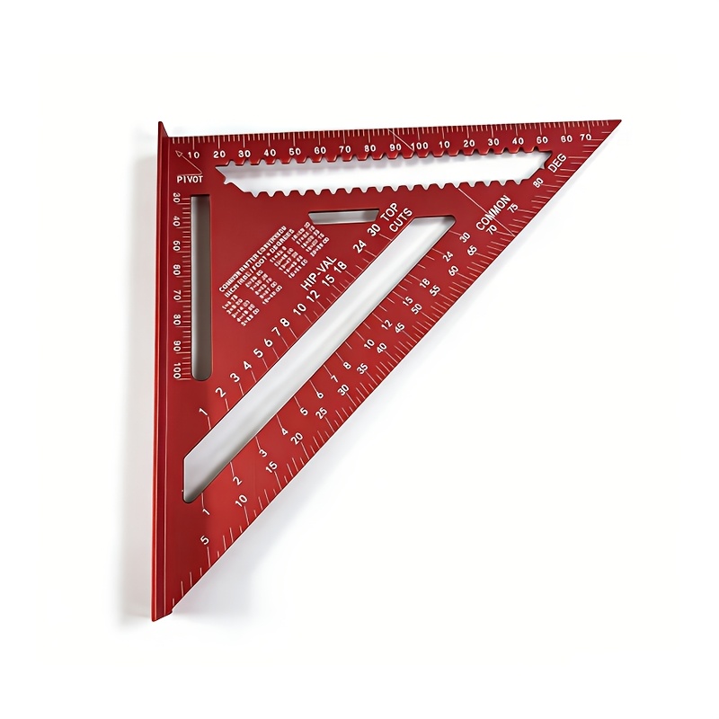 TEMU Precision Aluminum Woodworking Square, 7-inch Ruler, With Serrated Edge Woodworking 45° 90° Measuring Ruler, Portable And Durable, Special For