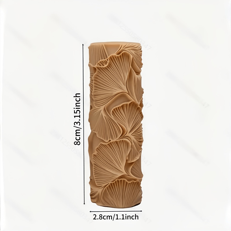 TEMU Rullo timbro in argilla con texture foglia di ginkgo, rullo per goffratura texture ceramica per motivi in argilla a , strumenti per argilla