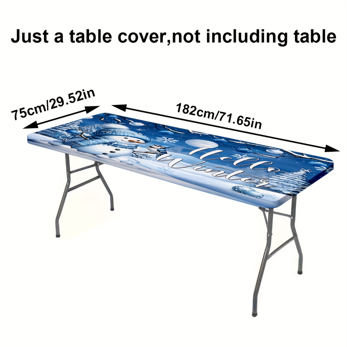TEMU 1pc Winter Wonderland Snowman And Bird Tablecloth For Christmas Parties And Festive Decorations