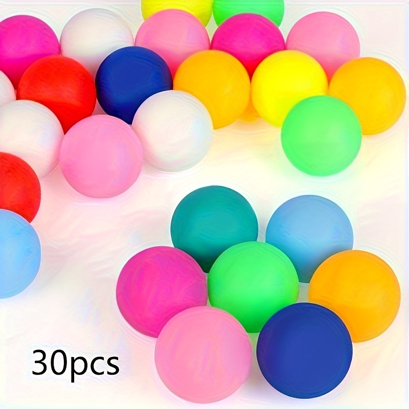 

30 Pcs Plastic Table Tennis Balls For Pets, Small Breed, Non-battery, Multi-colored Game And Art Supplies