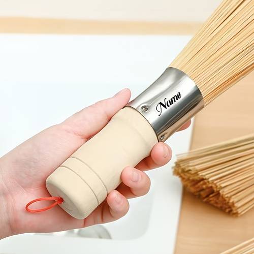 one custom made bamboo cleaning brush for cleaning the stew and durable suitable for and non stick pot hung to dry made of wood