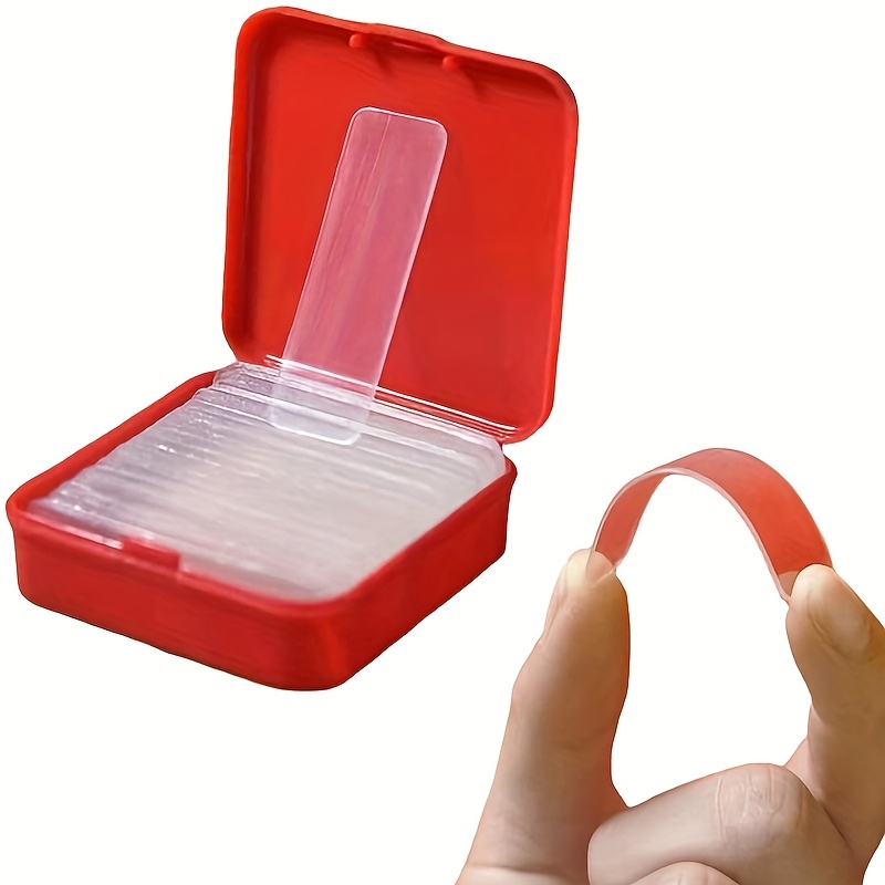 120pcs Heavy-Duty Double-Sided Tape - Easy to Cut, Waterproof, Multi-Purpose for Kitchen & Bathroom Hooks, Sticks to Walls & Glass Without Drilling, Red Storage Box Included, Slim Bathroom Storage