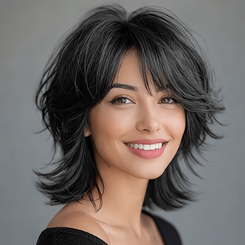 Human Hair Glueless Wig For Women- Cut Human Hair Wig With Bangs For Ladies- High Quality No Lace Front And Go For Daily And Cosplay, Wig Real Human Hair Cuklop Brand
