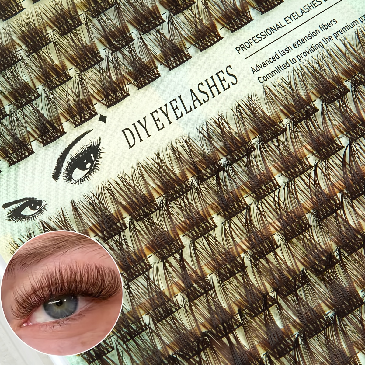 144pcs Brown Cluster False Eyelashes Thick And Fluffy Single Lash 10-16mm D Suitable For Beginners Natural Diy Eyelash Clusters Set Soft, Lightweight And Reusable