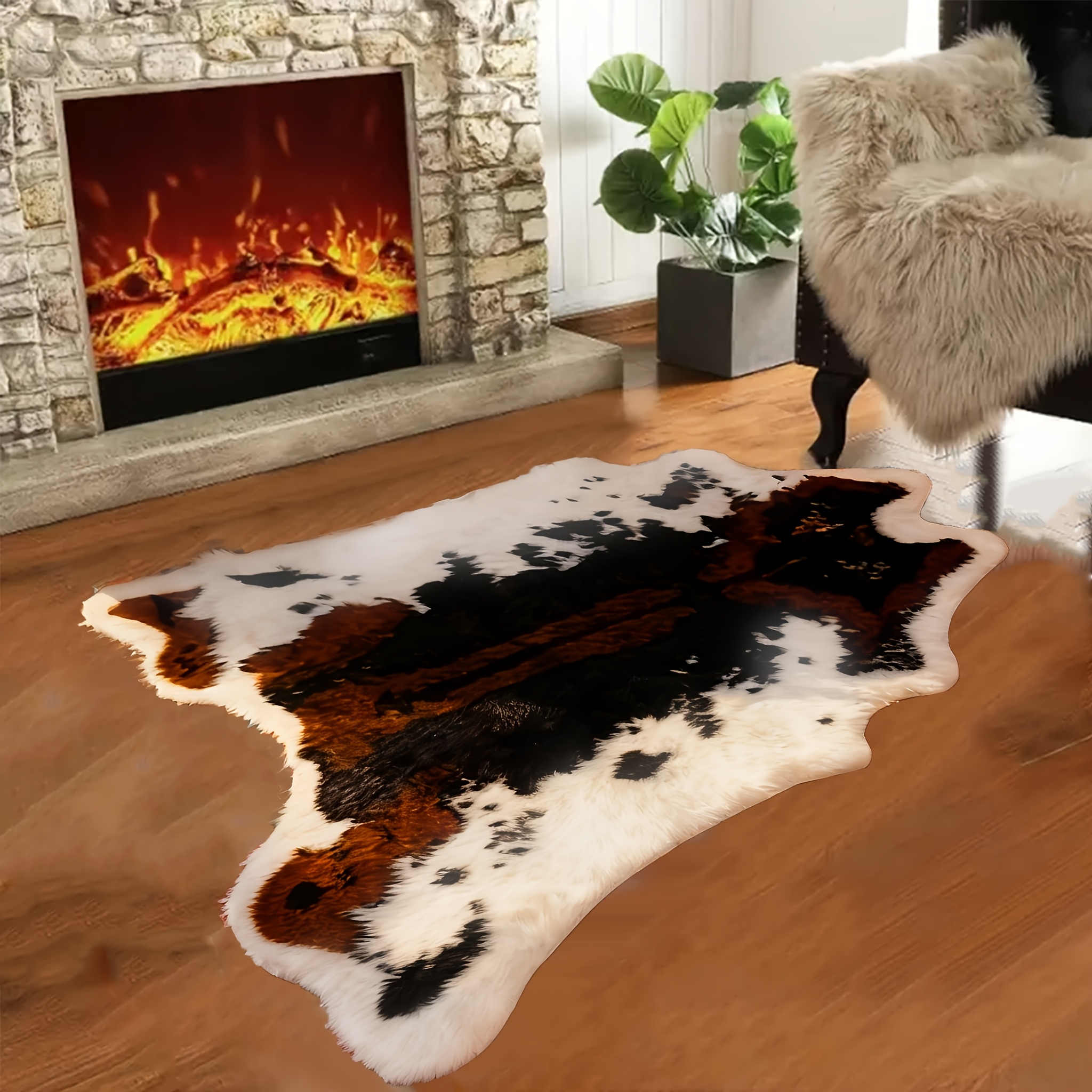 cow skin rug sold on Temu United States