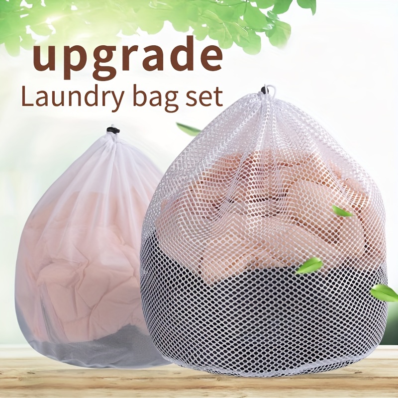 

Durable Polyester Mesh Laundry Bag With Secure Drawstring Closure - Machine Washable & Breathable, Perfect For College, Travel & More