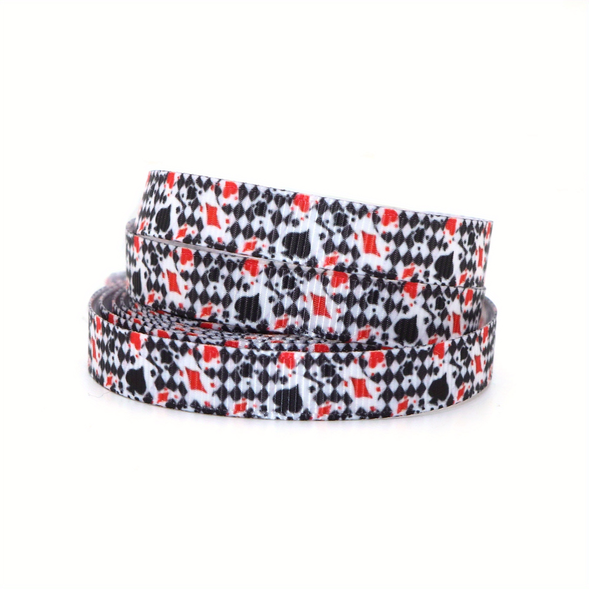 TEMU 5 Yards/Rotolo Nastro Grosgrain Serie Poker, Nastro in Tessuto per Collare per Animali Domestici, Artigianato, Ghirlande, Fiocchi per Capelli,