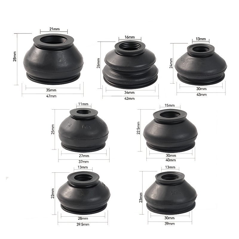 TEMU Ensemble de 7 caches anti-poussière universels en caoutchouc pour joints sphériques automobiles, kit de manchons d'extrémité de fil, extrémités