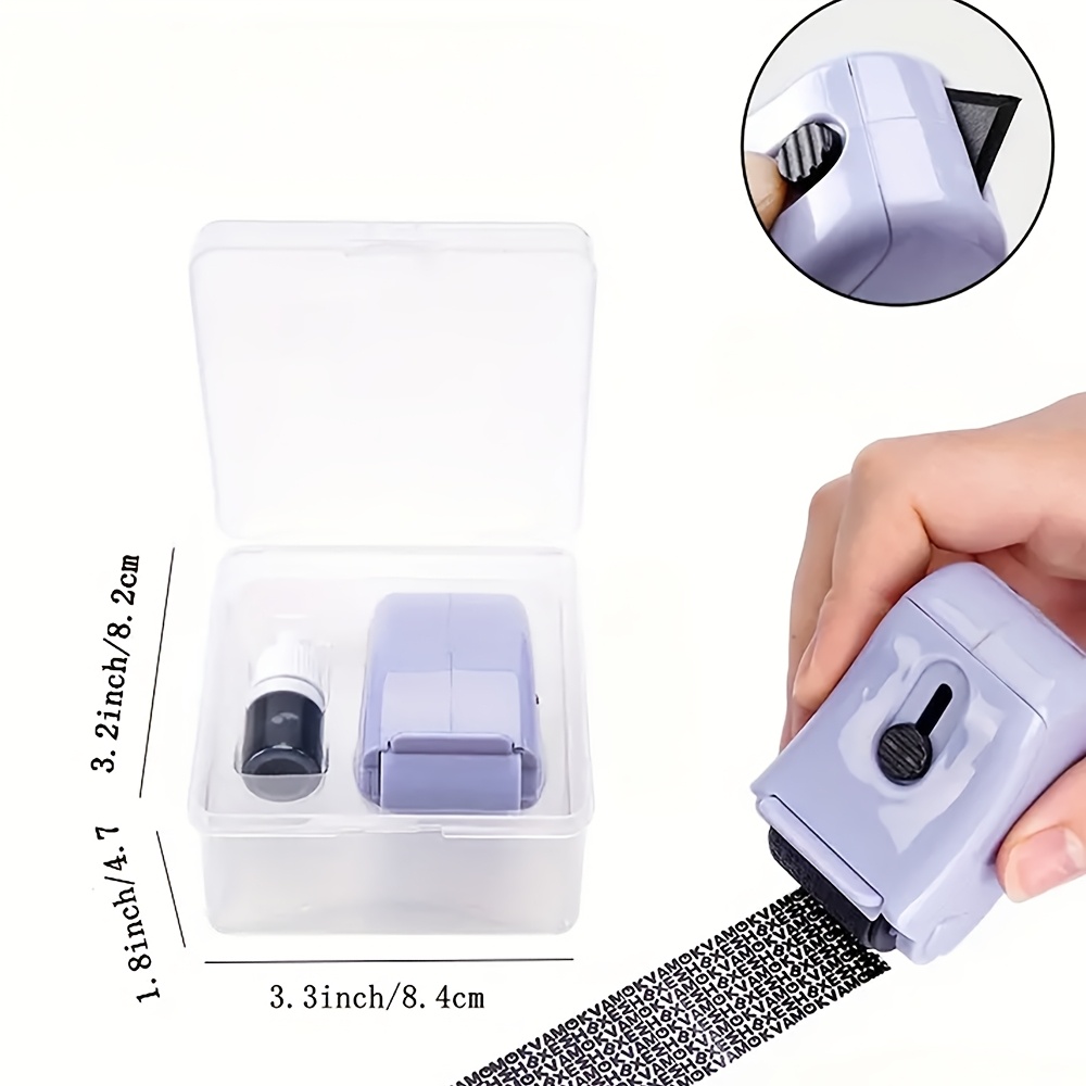 Image of Protection Roller Stamp, Privacy Confidential Stamp, Address Roller, Fast Drying, Refillable Ink, Office & School Supplies
