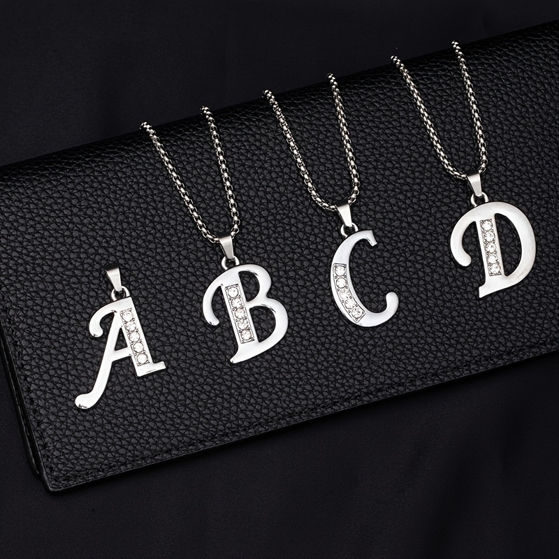 Simple Stylish Women's 26 English Letters Titanium Steel Necklace