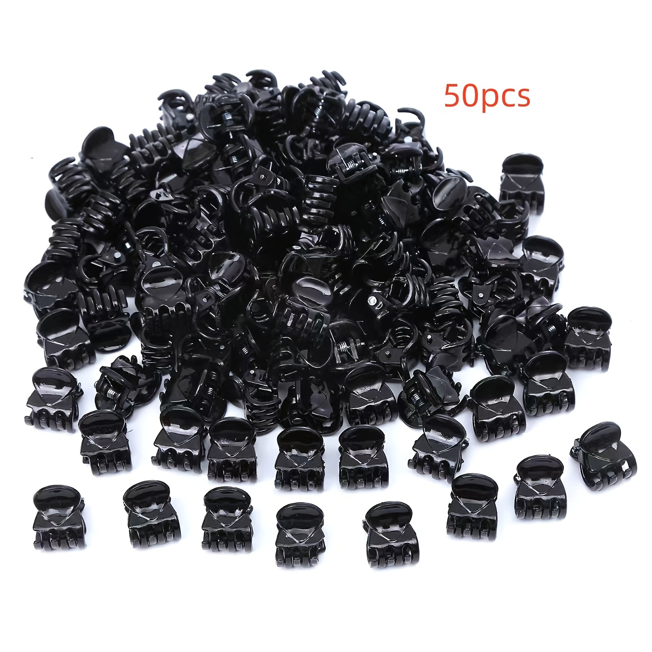 50pcs Black Mini Hair Claw Clips Bangs Broken Hair Side Small Hair Clips Versatile Outing Hair Additions