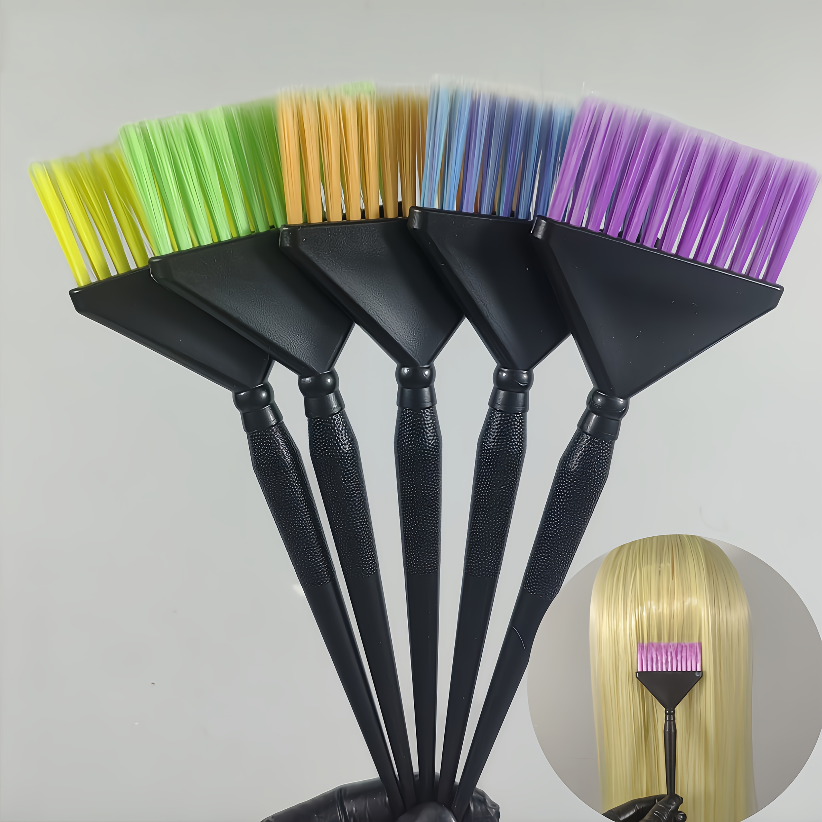 E-shop Neuartiger Friseur-Haarfärbepinsel – Bunte Borsten, neueste Kombinationssets in 5 Farben (5 Stk. – 3 Stk. – 2 Stk.) – Verdicktes Material,
