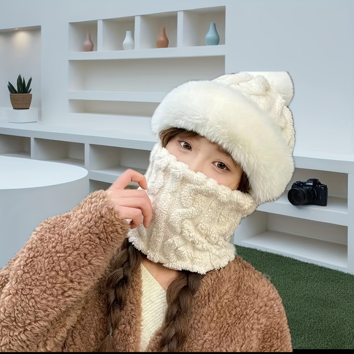 

's Thickened Knit Hat - Windproof Ear - Cycled Windproof Christmas