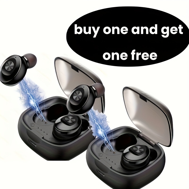 

2 Pack Mini Wireless Earbuds (one Free) 5.3 In-ear Lightweight Earphones With Built-in Microphone, Stereo In-ear Sports Earphones, Long Range Wireless Connection Earphones With Charging Case, Black