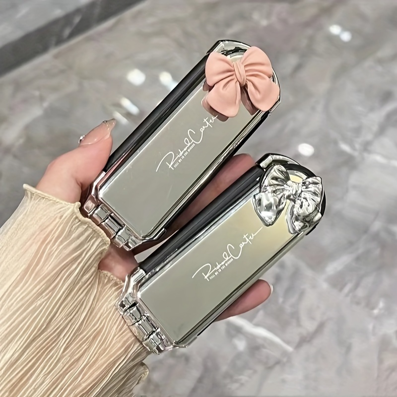 

ergonomic" Chic Mini Folding Hair Comb For Women - Portable, Dual-use With Detachable Air Cushion, Fine Tooth Design, Durable Abs Plastic