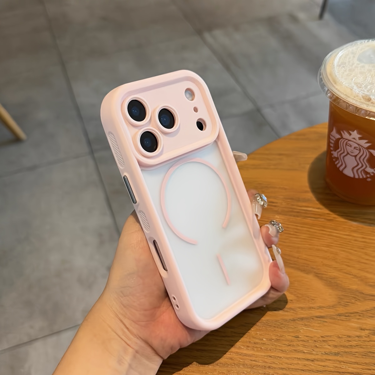 premium matte transparent magsafe phone case suitable for iphone 17, air 16, 15, 14, 13 pro max,  , and 11, featuring a magnetic shockproof bumper. Product details 5