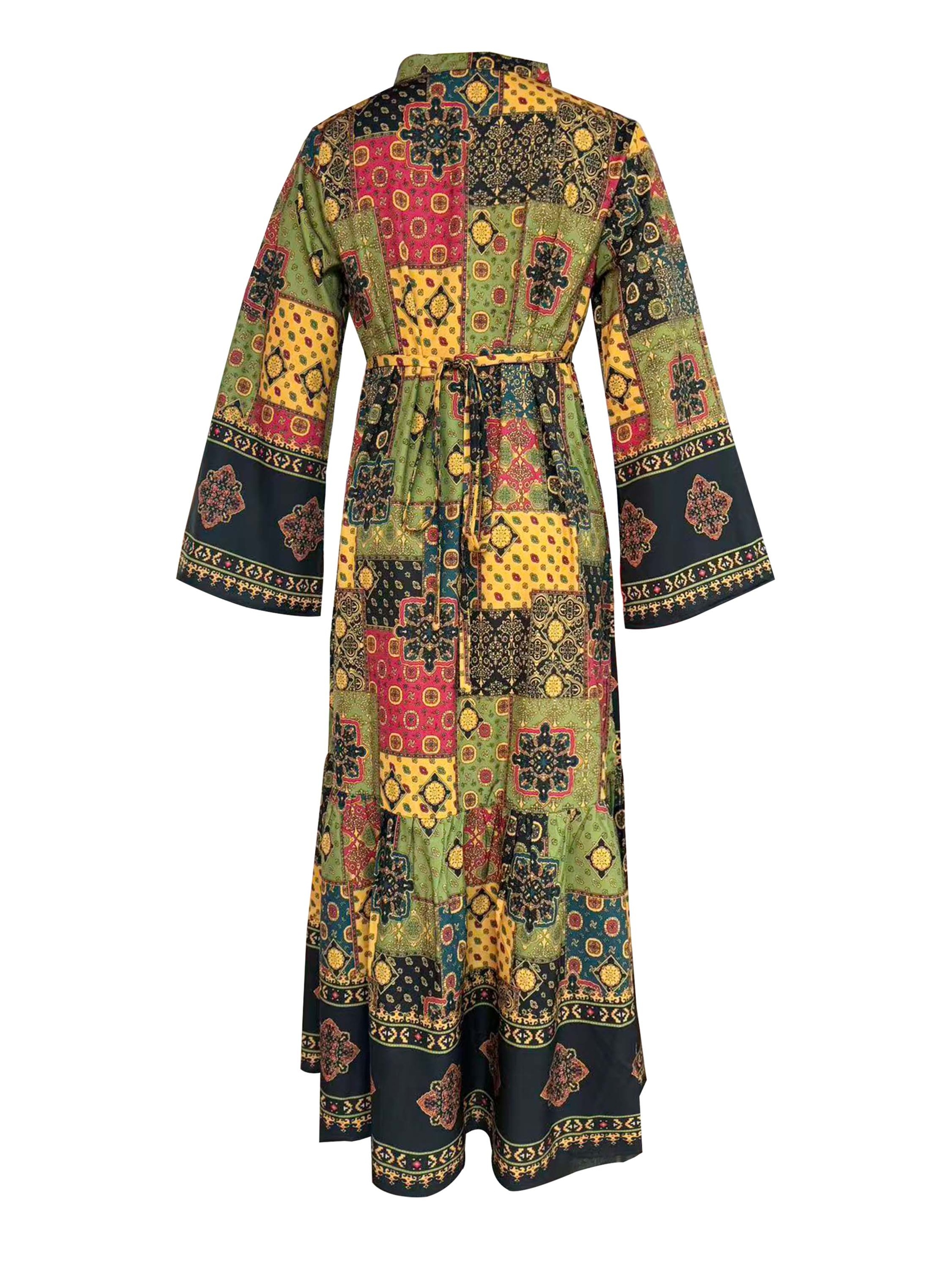 chinese dress ladies Floral Printed A-Line Tiered Ethnic Dress main image 0