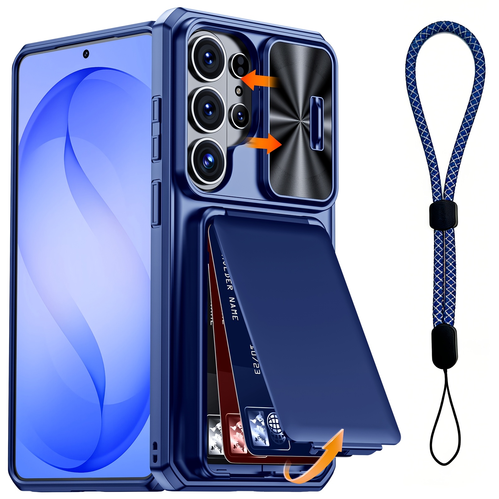 TEMU Phone Case: Wefor Suitable For Galaxy S26 Ultra 2026 6.9" Case Wallet+lanyard Wrist Strap, Built-in Card Holder (3-4 Cards) & Slide Camera Cover