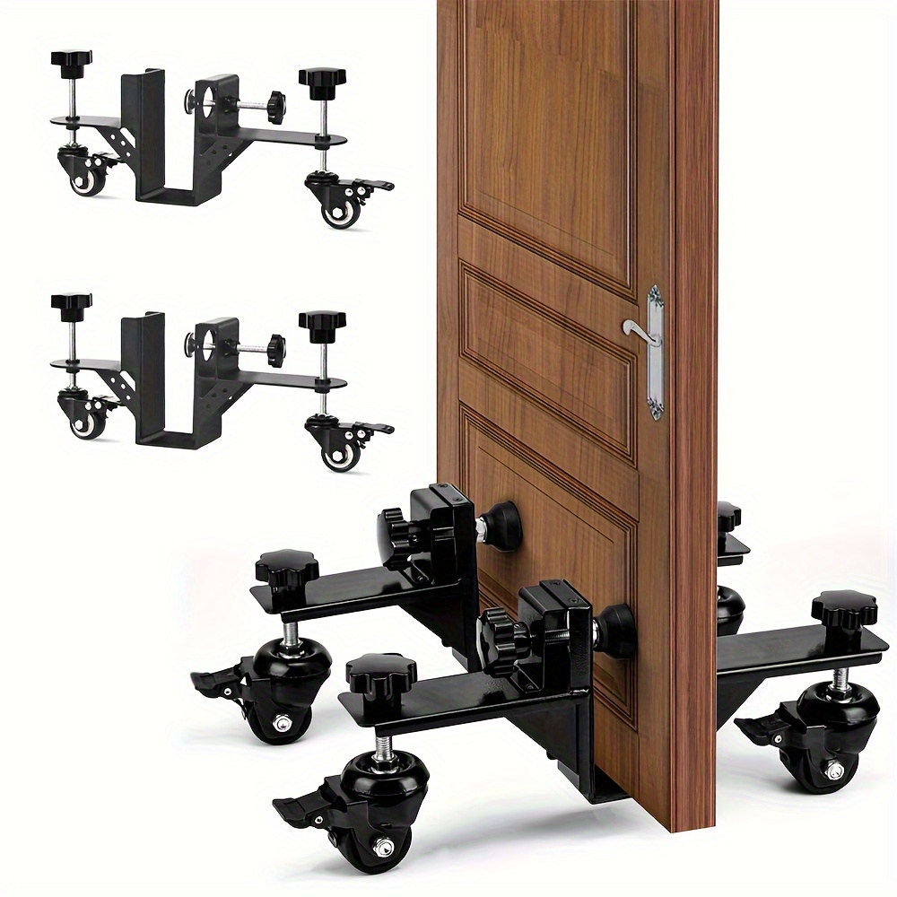 TEMU Saker 2025 Upgraded Heavy Duty Door Installation Kit (2pcs) – Adjustable Thickness, 360° Rotating Casters For Easy Single-person Panel