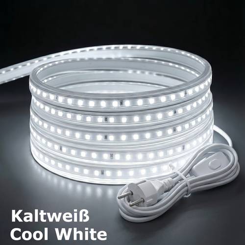 led super brilhantes ac 220v 230v | fita adesiva de 120 leds/m, fita led para exterior, ou para cozinha, jardim, decoração de quartos domésticos, iluminação interior com de alimentação eu | marca: , sem controlo remoto