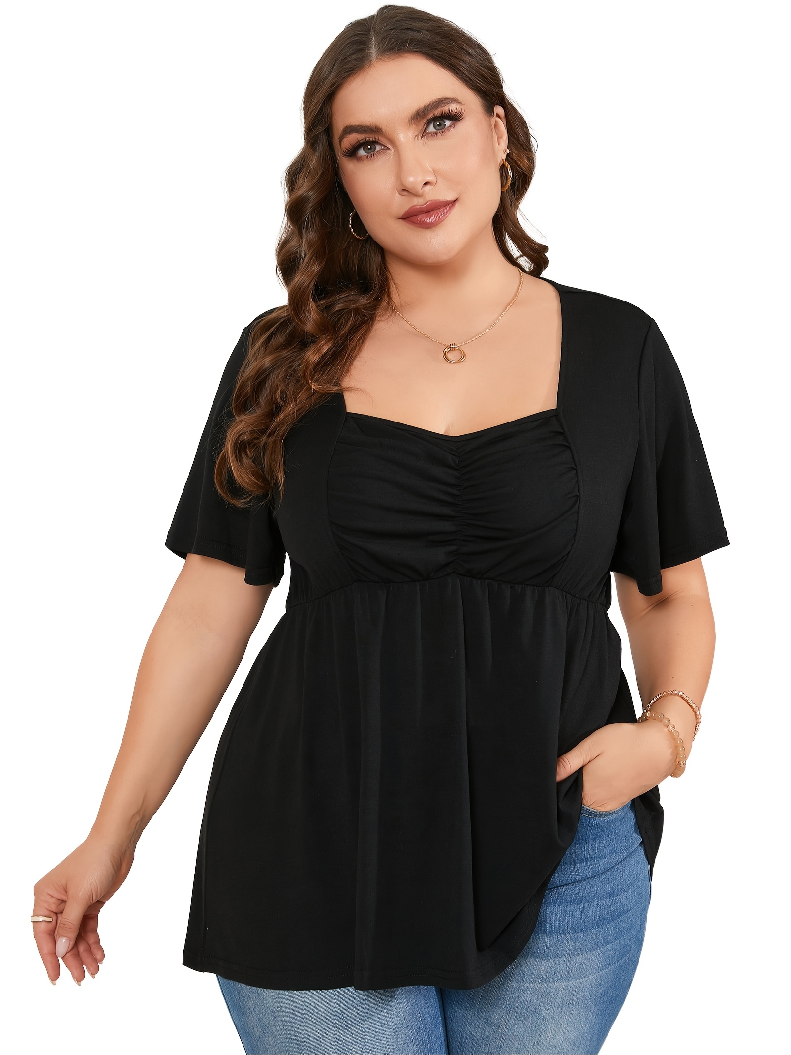 blusas tipo babydoll talla mujer camisetas holgadas Temu