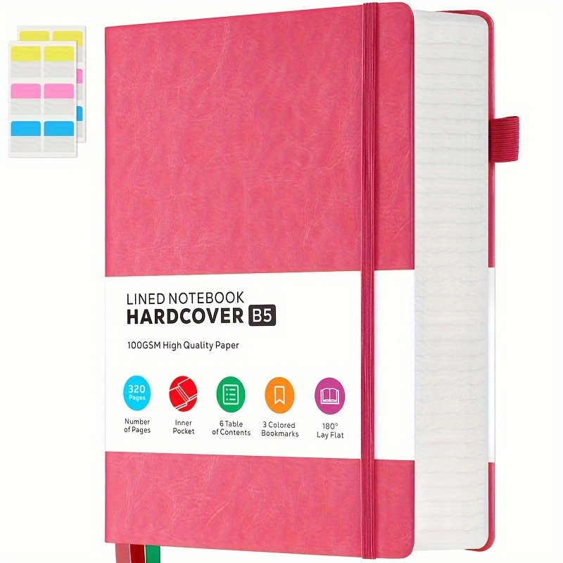 

Hardcover Leather Notebooks College Ruled, 320 Pages Notebook Journals For Writing Note Taking Women & Men, 100gsm Thick Paper, A5 B5 Daily Notebook Journal
