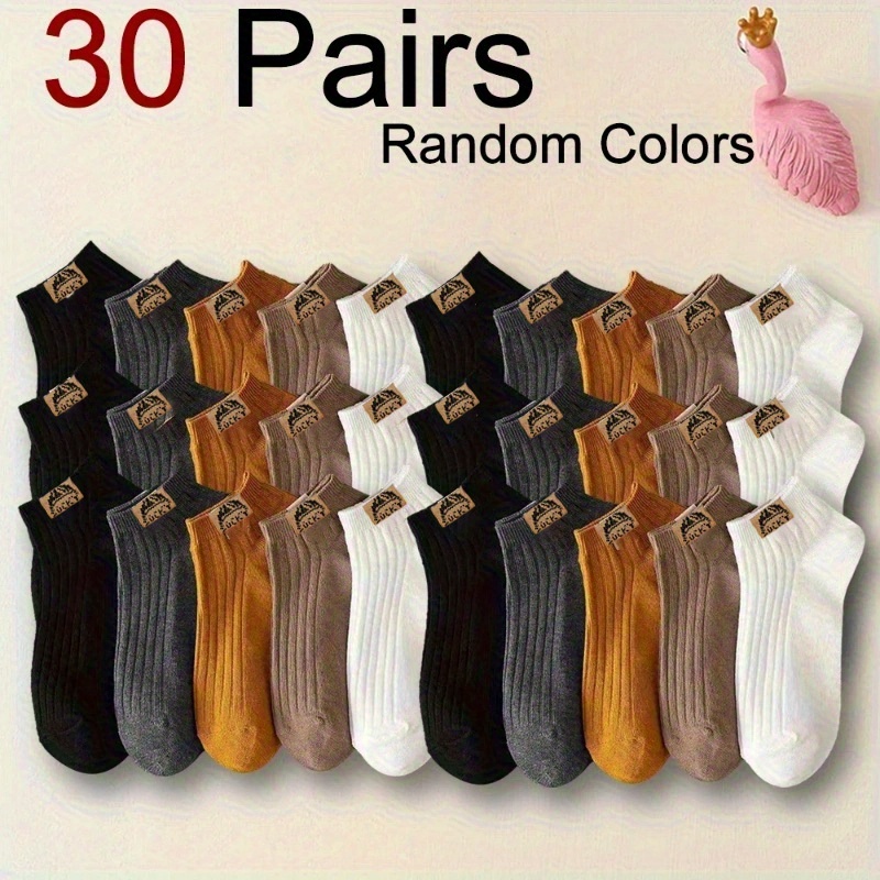 Image of 10/ Pairs Neutral Easy Men Women Fashionable Versatile Comfortable Breathable Sweat Absorbing Casual Boat Socks, Random Color