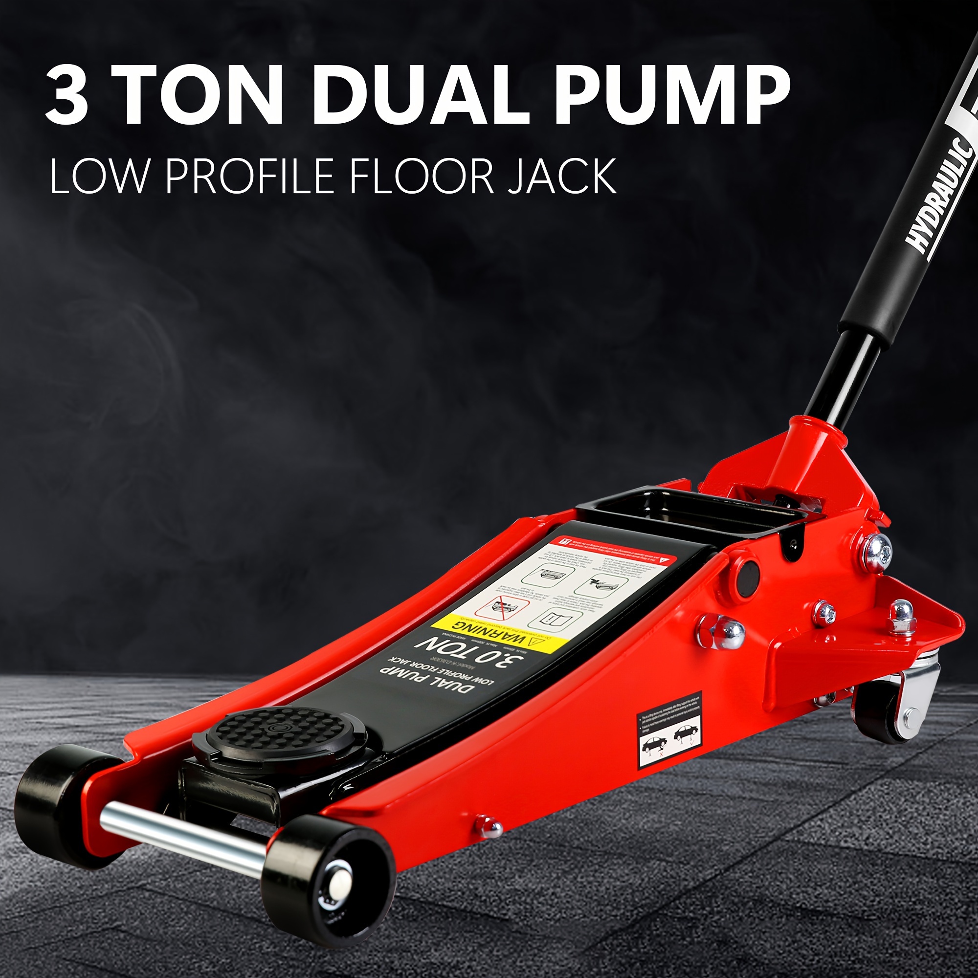 

3t Low Profile Jack, , Floor Jack With Dual Pump, Car Jack Hydraulic Autolifts For Home Garage, Truck Jack Hydraulic Lifting Range 3.3"-19.7