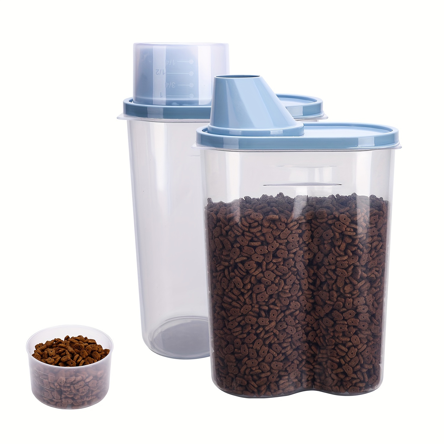 

Pet Food Container Dog Cat Food Storage With Measuring Cup 2 Pack 2lb/2.5l