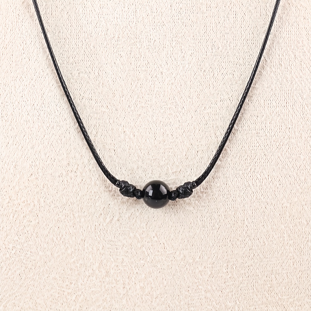 8mm Natural Tiger Eye Stone Crystal Beaded Necklaces Handmade Stone Necklace Adjustable