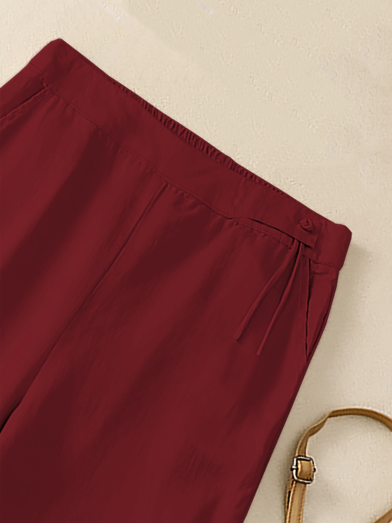 womens elegant mustard yellow wide leg pants high waist Temu