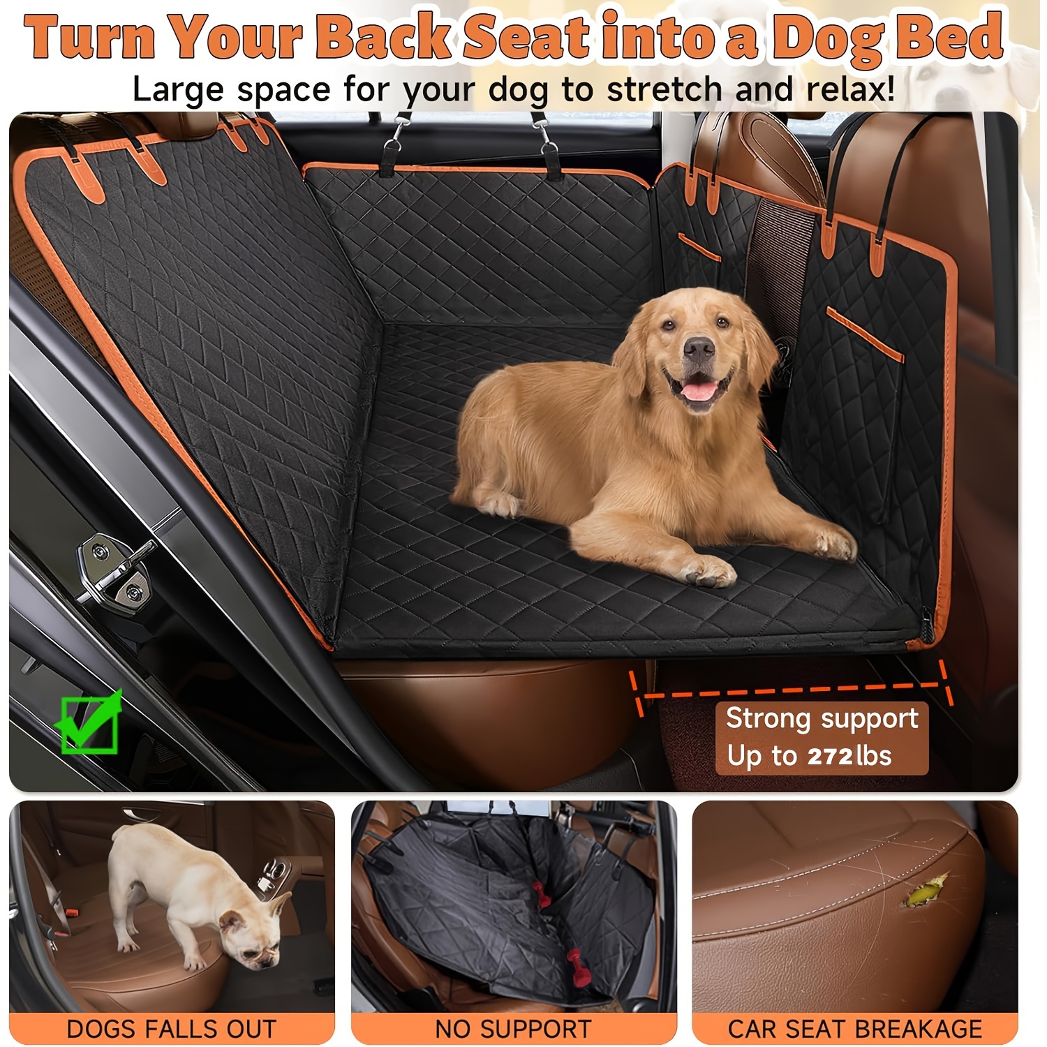 

Bottom Dog Car , , -scratch & Detachable Dog Bed And For Car, Suv, To Backseat