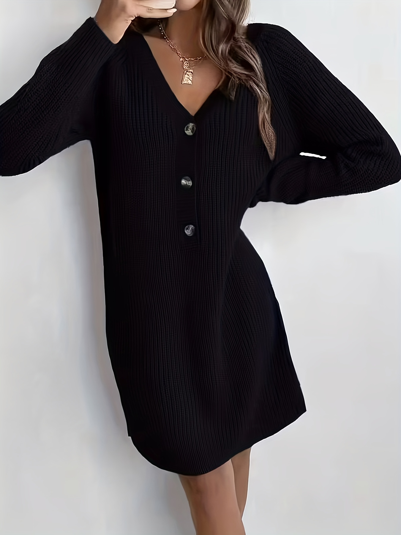 knitted sweater dress Grace and Lace Faux Wrap Cabernet Sweater Dress - Cabernet / XL | Sweater Dress main image 1