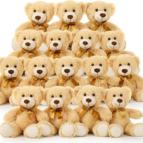 small teddy bulk 16 packs teddy bear stuffed animal bulk 13 5 teddy bear for baby shower birthday wedding party valentines light brown