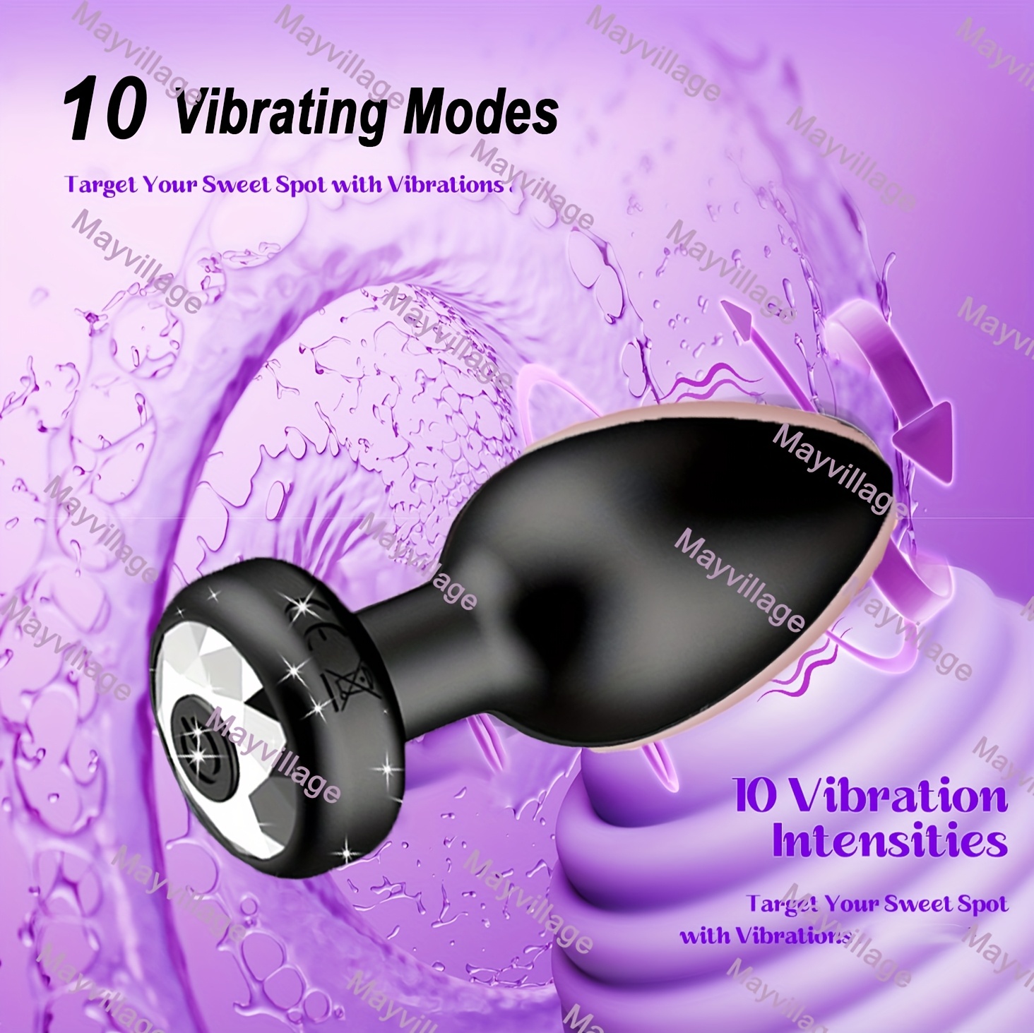 Vibrating Anal Butt Plug Dildo G-Spot Vibrators With Powerful 10 Vibration Modes, Silicone Male Prostate Massager Anal Dildos Vibrator Men Sex Toy, Female Clitoral Nipples Massager Anus Vagina G Spot Stimulators Adults Sex Toys For Women Men Couples