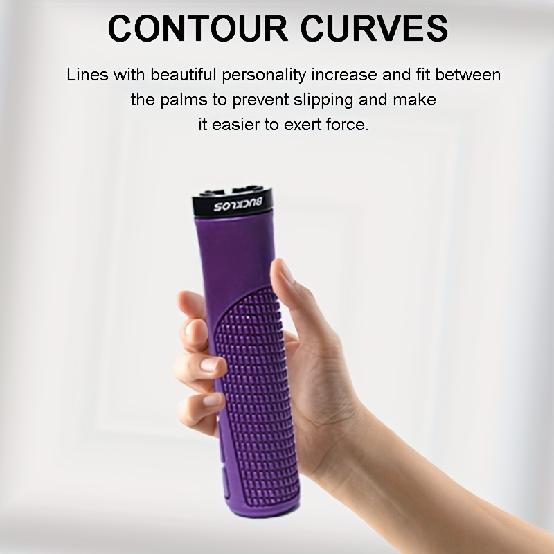 BUCKLOS Non-Slip Lockable Bike Grips - Soft Rubber, Waterproof Handlebar Covers with Textured Grip for Mountain Bikes, Black, Red, Orange, Purple, Green, Blue, Bicycle Accessories|Textured Grip Handlebars|Waterproof Rubber Grips