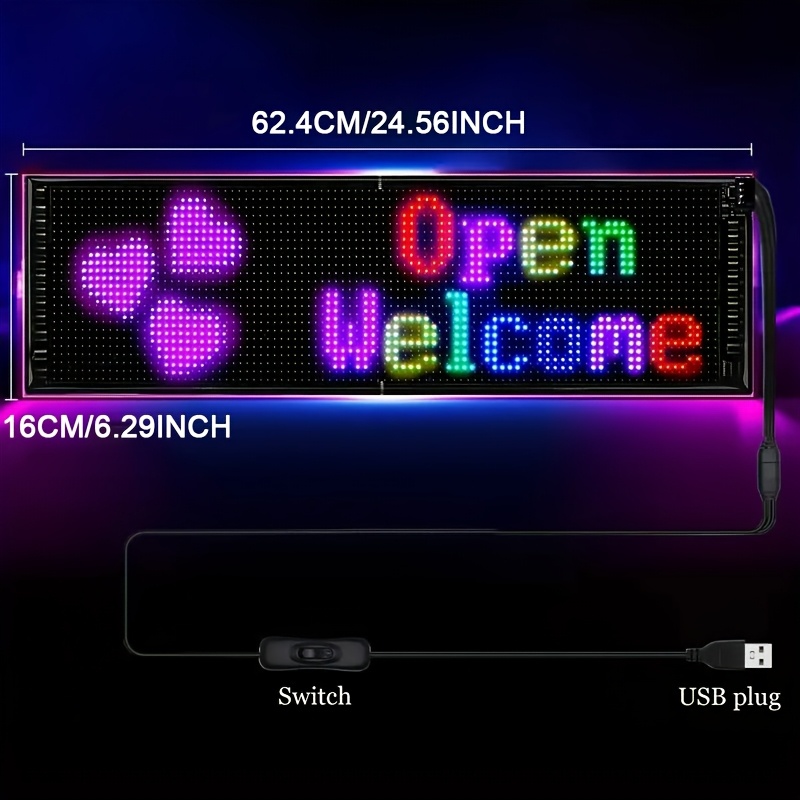 RGB LED Double Row Programmable Scrolling Flexible Display